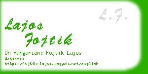 lajos fojtik business card